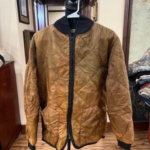 Sears Men's Tan Quilted Bomber Jacket VINTAGE